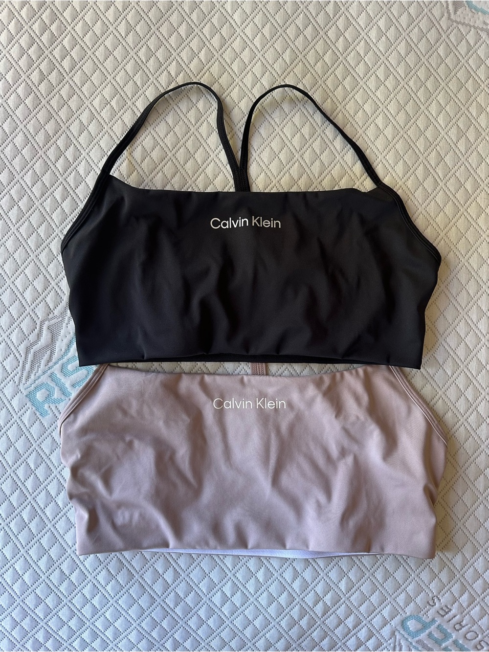 Calvin Klein Dual-Pack Seamless Bralettes in Black & Mauve